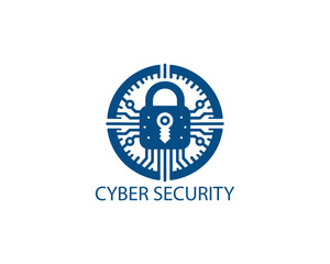Modern cyber security logo Template. Cyber security logo icon symbol vector illustration.