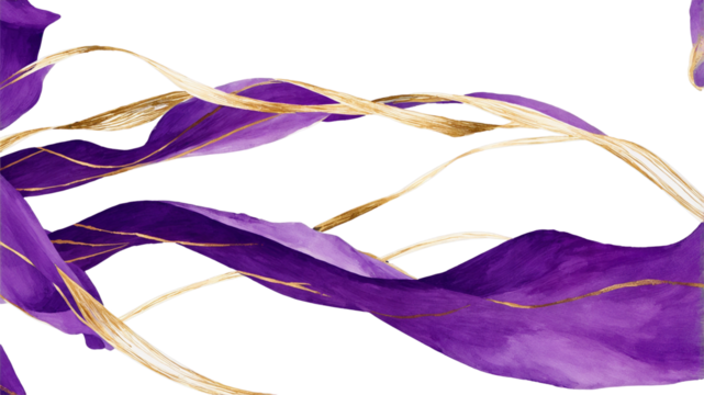 Purple waves with golden lines	