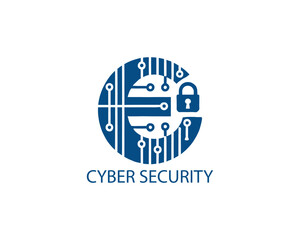 Modern cyber security logo Template. Cyber security logo icon symbol vector illustration.