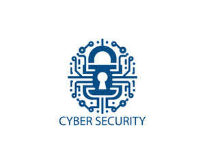 Fototapeta premium Modern cyber security logo Template. Cyber security logo icon symbol vector illustration.