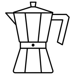 Elegant Coffee Pot Line Drawing