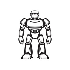 Black and White Robot: A Futuristic Mechanical Vision