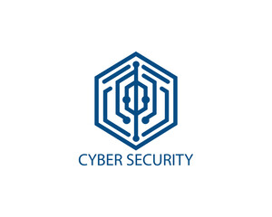 Modern cyber security logo Template. Cyber security logo icon symbol vector illustration.