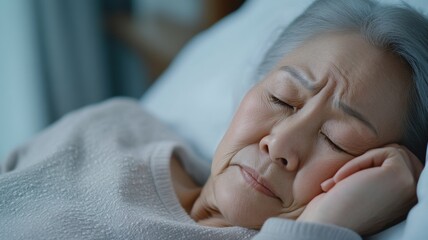 Gentle care for the elderly hospital room portrait soft lighting close-up aging gracefully