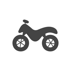 Motorcycle Doodle Icon. Hand drawn motorbike symbol. Black color. Bike vector illustration