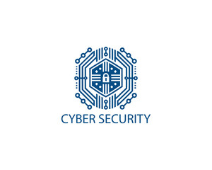 Modern cyber security logo Template. Cyber security logo icon symbol vector illustration.