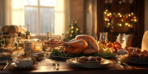 A Festive Christmas Dinner Table Setting