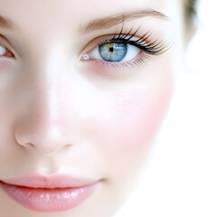 Fototapeta premium Closeup Portrait of a Woman's Eye and Cheek Beauty Shot