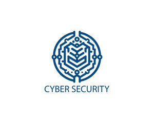 Modern cyber security logo Template. Cyber security logo icon symbol vector illustration.