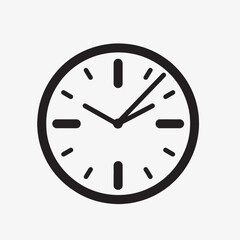 Minimalistic black  clock silhouette icon vector