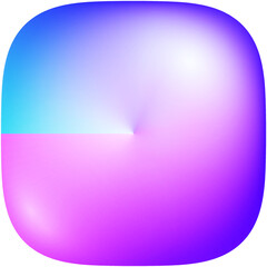 Geometric 3D rounded square element gradient soft light colorful PNG design for decoration graphic business background technology digital design illustration web template backdrop desktop wallpaper