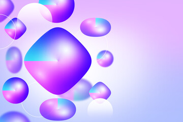 Abstract geometric background gradient soft light pastel blue purple bokeh for Graphic Business hitech technology digital design illustration web template background backdrop desktop wallpaper bubble