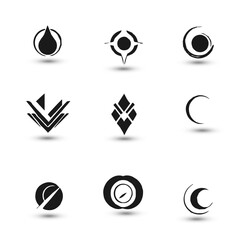 Set Creative logo design modern style symbol design icon technology