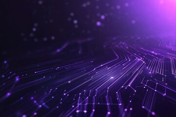 Elegant Purple and Black Techno Background with Rotating Octagons and Motion Lines. 