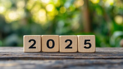 Future planning for 2025 countdown to change in a natural setting inspirational concept outdoor environment