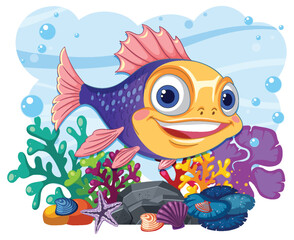 Colorful Sea Creature in Coral Reef