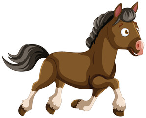Playful Cartoon Horse Illustration