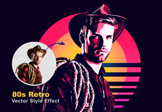 80s Retro Vector Style Effect