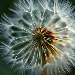 Obraz premium dandelion seeds on black