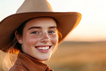 Bohemian Equestrian Elegance Young Woman in Cozy Suede and Rustic Textures - Lifestyle Marketing and Outdoor Wellness Campaigns