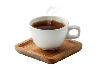 Aromatic Hot Coffee in a White Cup