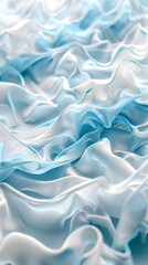 Obraz premium Abstract elegance close-up of fluid motion in blue fabric textile art