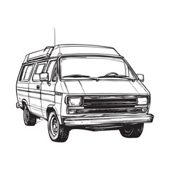 van car isolated on white background