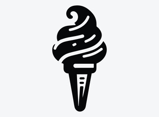 Ice Cream Cone Silhouette Vector