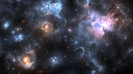 Obraz premium Stunning Nebulae Cosmic Cloudscape, Vibrant Interstellar Space