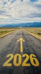 Future road ahead journey to 2026 open highway scenic landscape clear horizon optimistic vision