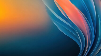 Soft Abstract Background with Flowing Colors of Orange, Blue, and Gradient Shades