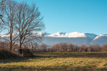 Obraz premium la chaine du Jura depuis le pays de Gex, France