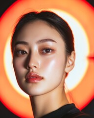 Radiant Skin Highlight Modern Portrait with Soft Lighting and Sleek Silhouettes - Beauty Industry Content and Digital Marketing for Youthful Glow