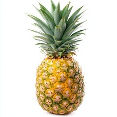 Fototapeta premium Ripe pineapple isolated, studio shot, white background, food image