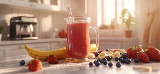 Delicious Homemade Berry Smoothie Recipe in a Sunny Kitchen