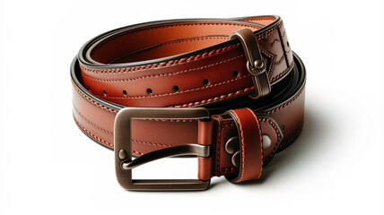 Brown belt on white background. belt. Brown belt on isolate background