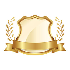 gold police medal with ribbon and laurel