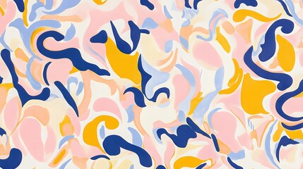 Abstract Swirls Pink Blue Yellow Painting Texture