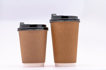 Close-up of a compostable coffee cup, Take Away Coffee Cup, PAPER COFFEE CUPS-Stock photo of a paper coffee cup.