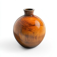 Wooden vase, studio shot, white background, home decor (1)