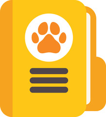 Yellow pet passport featuring a paw print icon, ideal for veterinary clinics, pet shops, or animal care providers