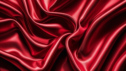 Obraz premium Crimson Waves - Rich and Luxurious Red Silk Texture