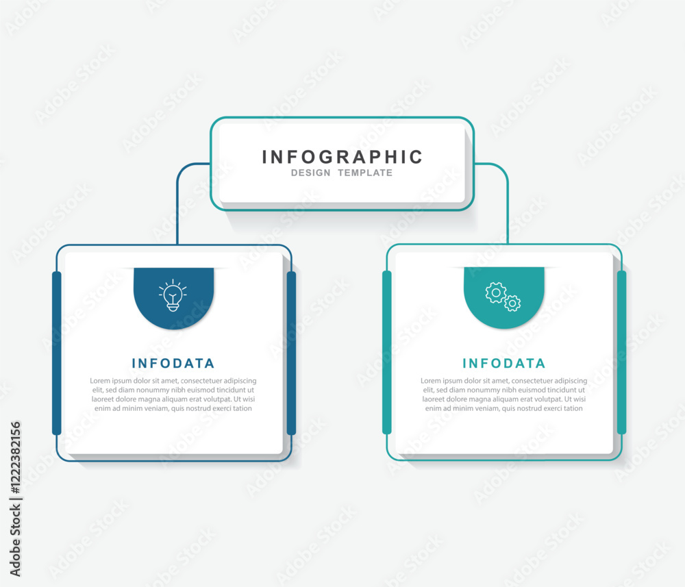 Fototapete  Vector Infographic label design template with icons and 2 options or steps. for your business data. Vector Illustration.