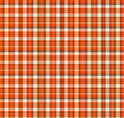 Seamless bright orange and white plaid pattern with an energetic and warm Scottish tartan design
