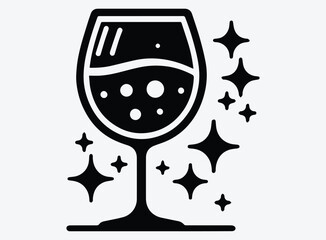 Wine Glass Silhouette Vector