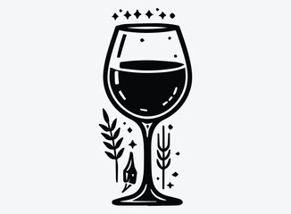 Wine Glass Silhouette Vector