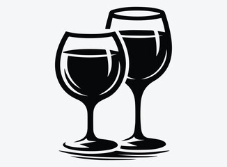 Wine Glass Silhouette Vector