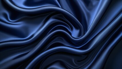 Fototapeta premium Deep Blue Satin with Elegant Flow