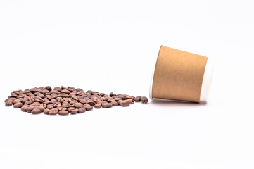 Close-up of a compostable coffee cup, Take Away Coffee Cup, PAPER COFFEE CUPS-Stock photo of a paper coffee cup.