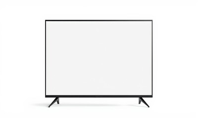 modern television mockup with blank screen, perfect for showcasing designs or advertisements. sleek black frame and minimalist style enhance any space